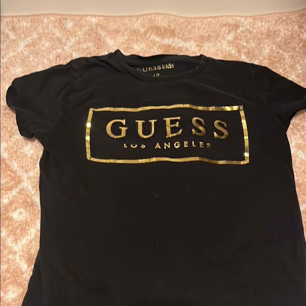 GUESS Black and Gold Logo T-Shirt